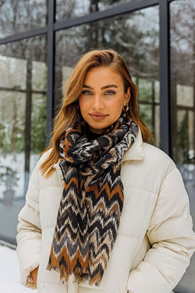 Axesoire 15067 Ethnic Patterned Black Shawl