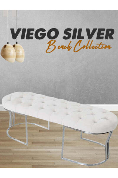Gazzini Furniture Viego Silver Bench Puf
