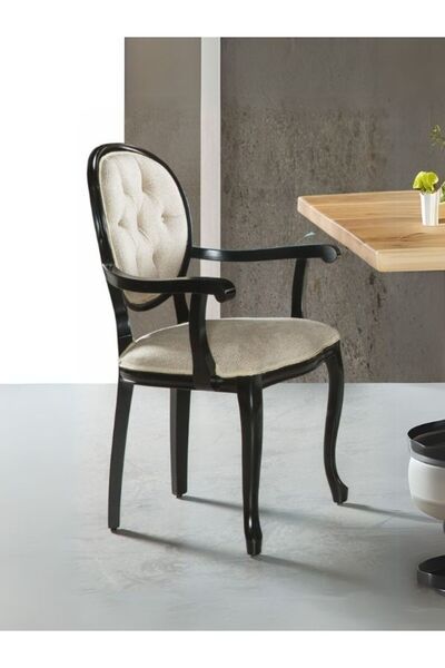 Gazzini Furniture Madalyon Kolçaklı Kapitoneli Sandalye