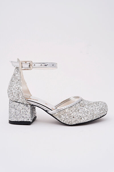 Cappale Gümüş Çocuk Topuklu Ayakkabı