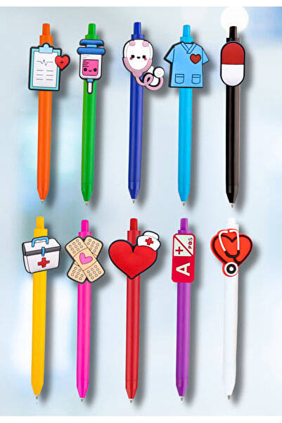 excarpin Sağlık Personeli Koleksiyonu Rahat Yazım Esnek Tutuş Rengarenk 10'lu Kalem Seti