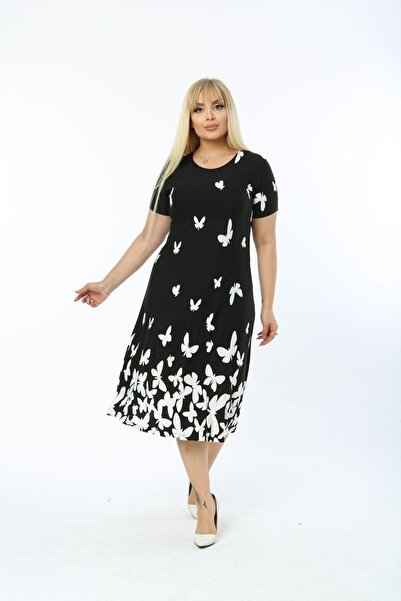 MODA Women's Plus Size Black Viscose Dress