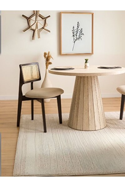 Gazzini Furniture Zeus Bambu Hasırlı Ahşap Bohem Sandalye