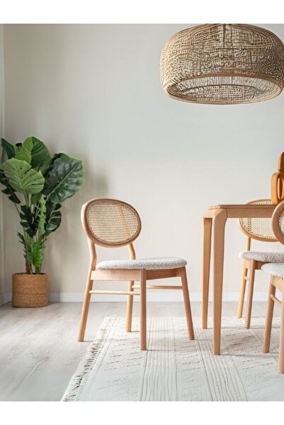 Gazzini Furniture Oslo Hasırlı Ahşap Sandalye