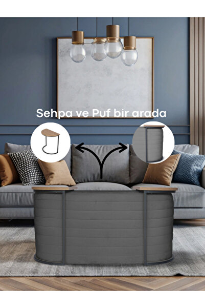 Gazzini Furniture Frida Foksiyonel Sehpalı Puf