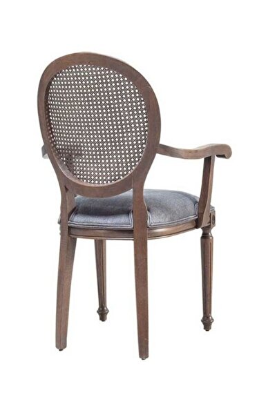 Gazzini Furniture Madalyon Kolçaklı Hazeranlı Ahşap Klasik Sandalye