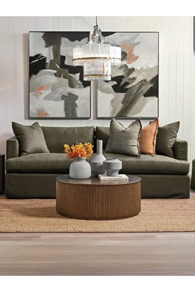 Gazzini Furniture Lunna İskandinav Yuvarlak Orta Sehpa