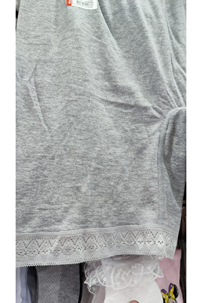 Ceylanoğlu Pantaloni lungi din dantelă cu nervuri din bumbac 100% pentru femei, 3 bucăți, gri Kıourtuk