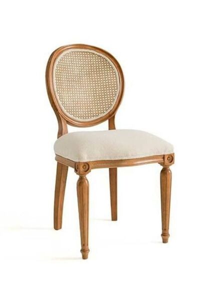 Gazzini Furniture Madalyon Hazeranlı Ahşap Sandalye