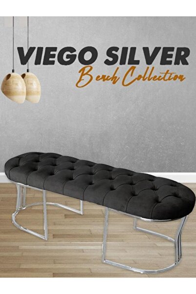 Gazzini Furniture Viego Silver Bench Puf