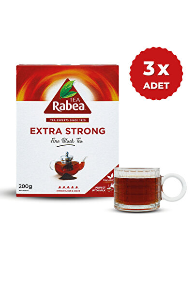 payitaht hurma Rabea Tea - Extra Strong Zengin Aromalı Siyah Çay 200 Gr X3 Paket