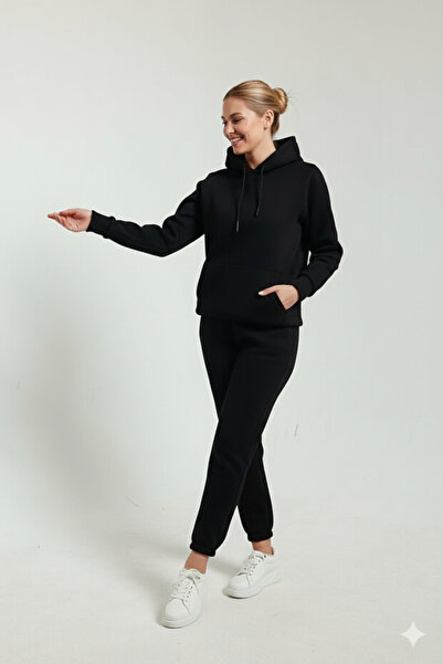 OXVİN Γυναικείο σετ αθλητικών φούτερ με τρεις κλωστές, τσέπες καγκουρό, κουκούλα και μαλακό βαμβακερό εσωτερικό μέρος