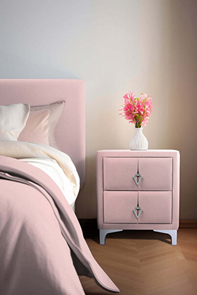 Gazzini Furniture Harmony Silver Komodin, İki Çekmeceli