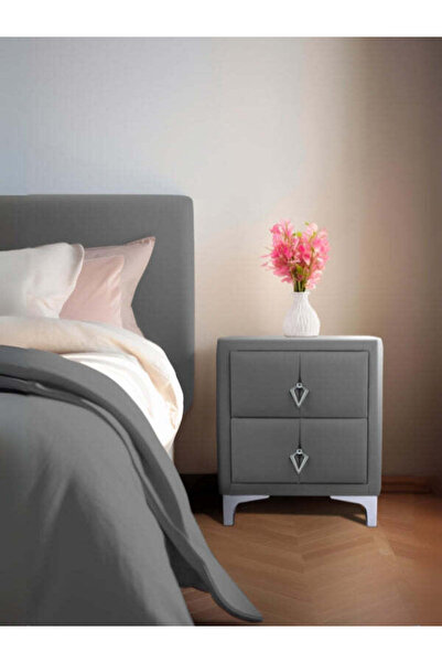 Gazzini Furniture Harmony Silver Komodin, İki Çekmeceli