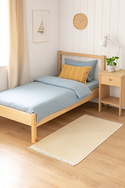 Halımax Cotto 80x150cm %100 Pamuk Çift Taraflı Çamaşır Makinesinde Yıkanabilir Saçaklı Kilim