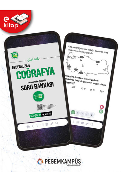 Pegem Akademi Yayıncılık 2026 KPSS Genel Kültür Coğrafya Tamamı Video Çözümlü Ezberbozan E-Soru Bankası