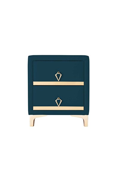 Gazzini Furniture Doppia Linea Gold Komodin, İki Çekmeceli