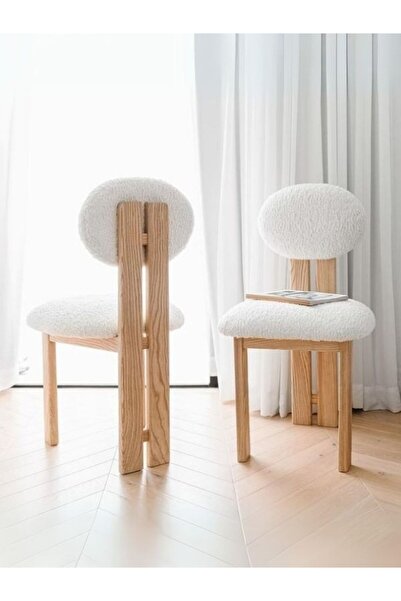 Gazzini Furniture Coco İskandinav Teddy Natural Ahşap Bohem Sandalye