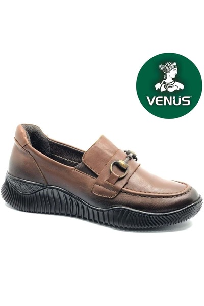 Venüs حذاء راقصة الباليه النسائي الكاجوال من الجلد الطبيعي من Dugu TABA