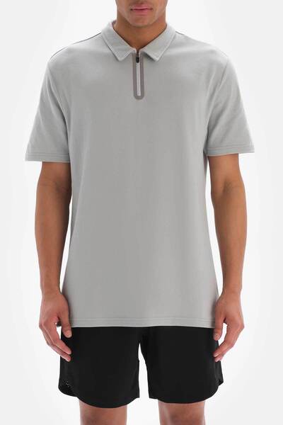 Dagi Γκρι ανδρικό μπλουζάκι με γιακά πικέ