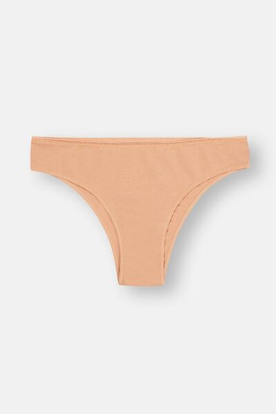 Dagi Ecru-Red-Milk Brown Women's 3-Piece Patterned Brazilian Panties