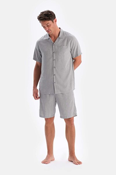 Dagi Gray Pocket And Lace-Up Woven Shorts