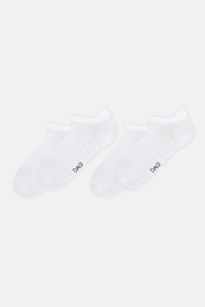 Dagi Șosete sport simple pentru bărbați albi, pachet de 2