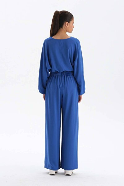 Dagi Sax Front Tie Short Modal Shirt