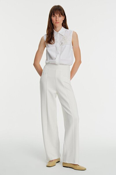 Exquise Palazzo Elastic Waist Knitted Trousers