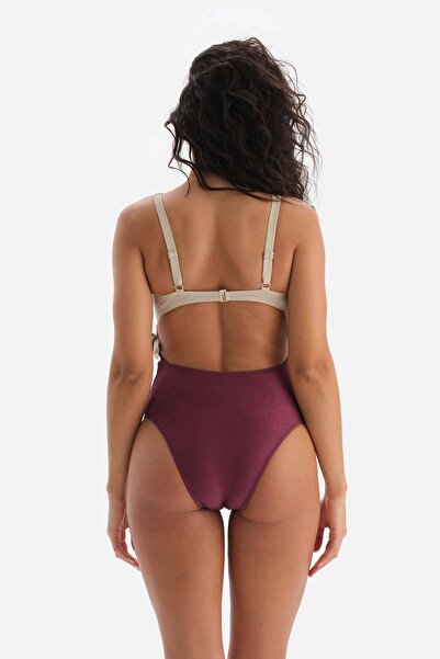 Dagi Claret Red Ecru Swimsuit