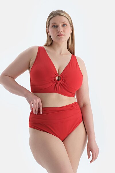 Dagi Red High Waist Bikini Bottom