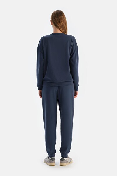 Dagi Navy Blue Jogger Modal Trousers