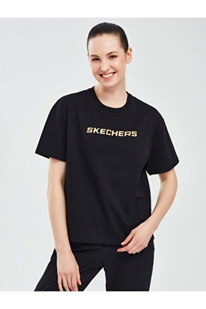 SKECHERS Graphic Tee W Short Sleeve T-Shirt S241012 Kadın Tişört SİYAH
