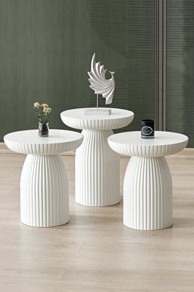 ALTINAKS MOBİLYA Diamond 3'lü Sehpa, Yan Sehpa, Zigon Sehpa - Aytaşı Renk