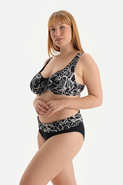 Dagi Ψηλόμεσο λευκό και μαύρο μπικίνι πάτο