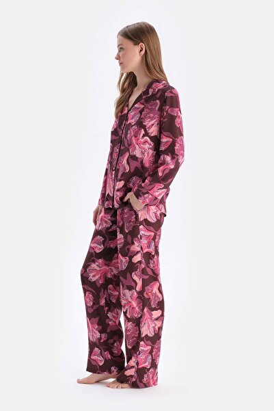 Dagi Vínové metr potištěné tkané kalhoty