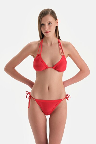 Dagi Triangle Design Red Bikini Top