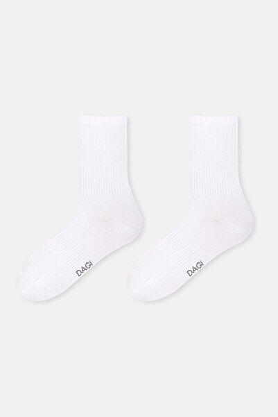 Dagi Men's White 2-Piece Basic Sports Socks Set