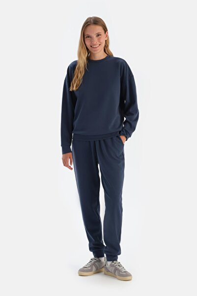 Dagi Navy Blue Jogger Modal Trousers