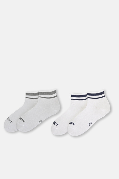 Dagi Λευκές ανδρικές πολύχρωμες ριγέ αθλητικές κάλτσες 2-pack