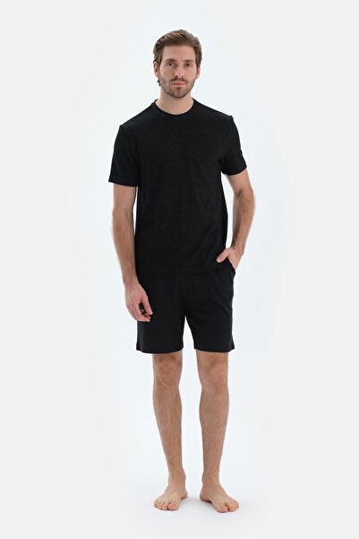 Dagi Μαύρο κοντομάνικο ριγέ μπλουζάκι Παντελόνι Σετ Πυτζάμες