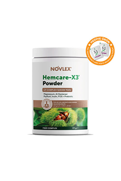 novlex ® Hemcare-X3, Magnezyum, Lif kompleksi ve At kestanesi Toz (Powder) İçecek 171gr