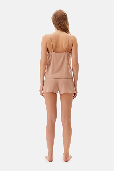 Dagi Light Brown Basic Shorts Pajama Bottoms
