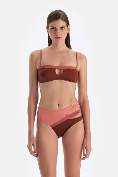 Dagi Kahverengi Yüksek Bel Bikini Alt