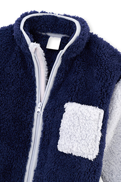 Dagi Синій светр з кишенями та шерпами, унісекс