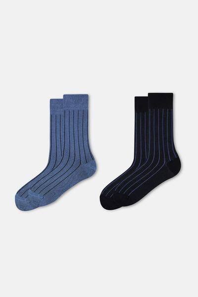 Dagi Șosete negre din bambus pentru bărbați, cu model dungi