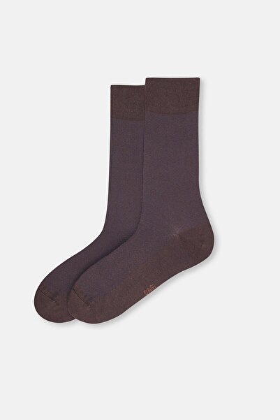 Dagi Кафяви мъжки памучни чорапи с диамантен модел