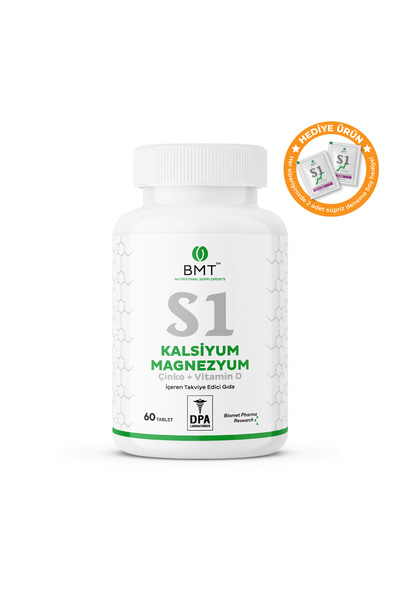 BMT S1™ Kalsiyum, Magnezyum, Çinko, Vitamin D Takviye Edici Gıda 60 Tablet