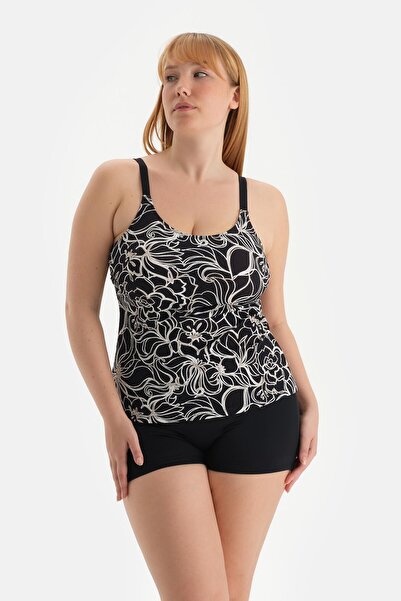 Dagi Λευκό-Μαύρο συντομό κορμάκι με συμπιεστικό απορροφητικό εφέ