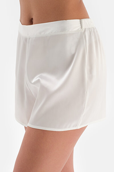 Dagi White Bride Lace Detailed Pajama Set with Shorts